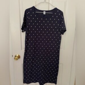 White stars and blue t-shirt dress